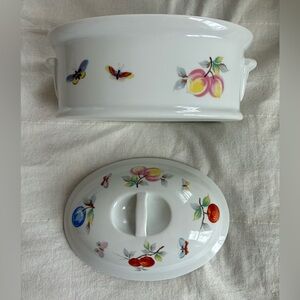 Vintage Formal Dish Southern Countryside Orchard Fruit Butterfly Andrea by Sadek